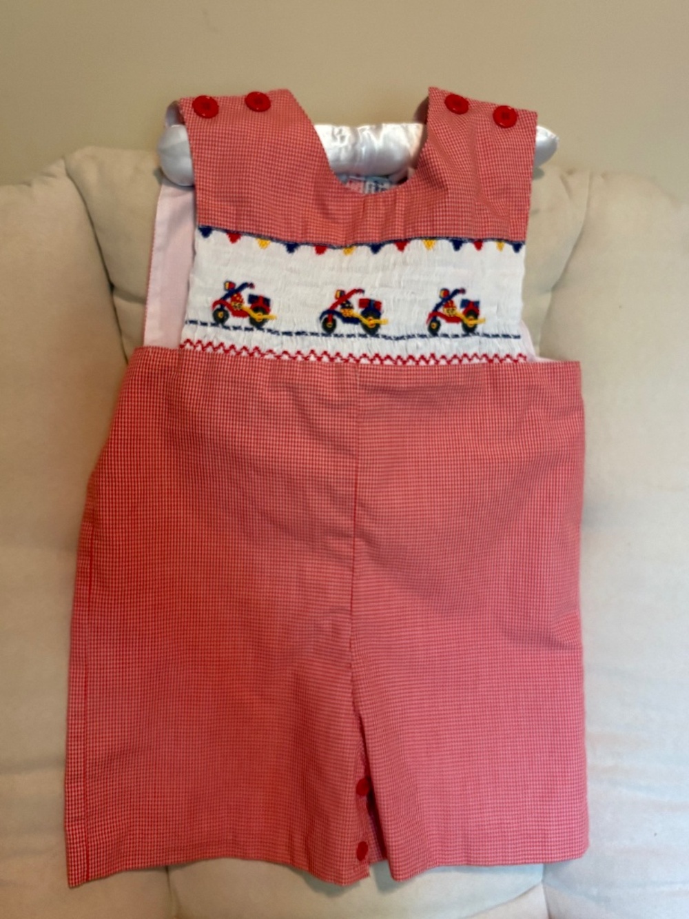 Boys smocked romper